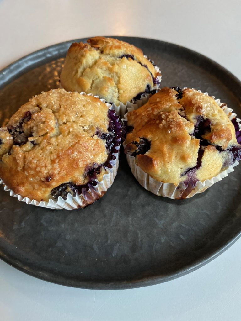the best Banana and Blueberry muffins